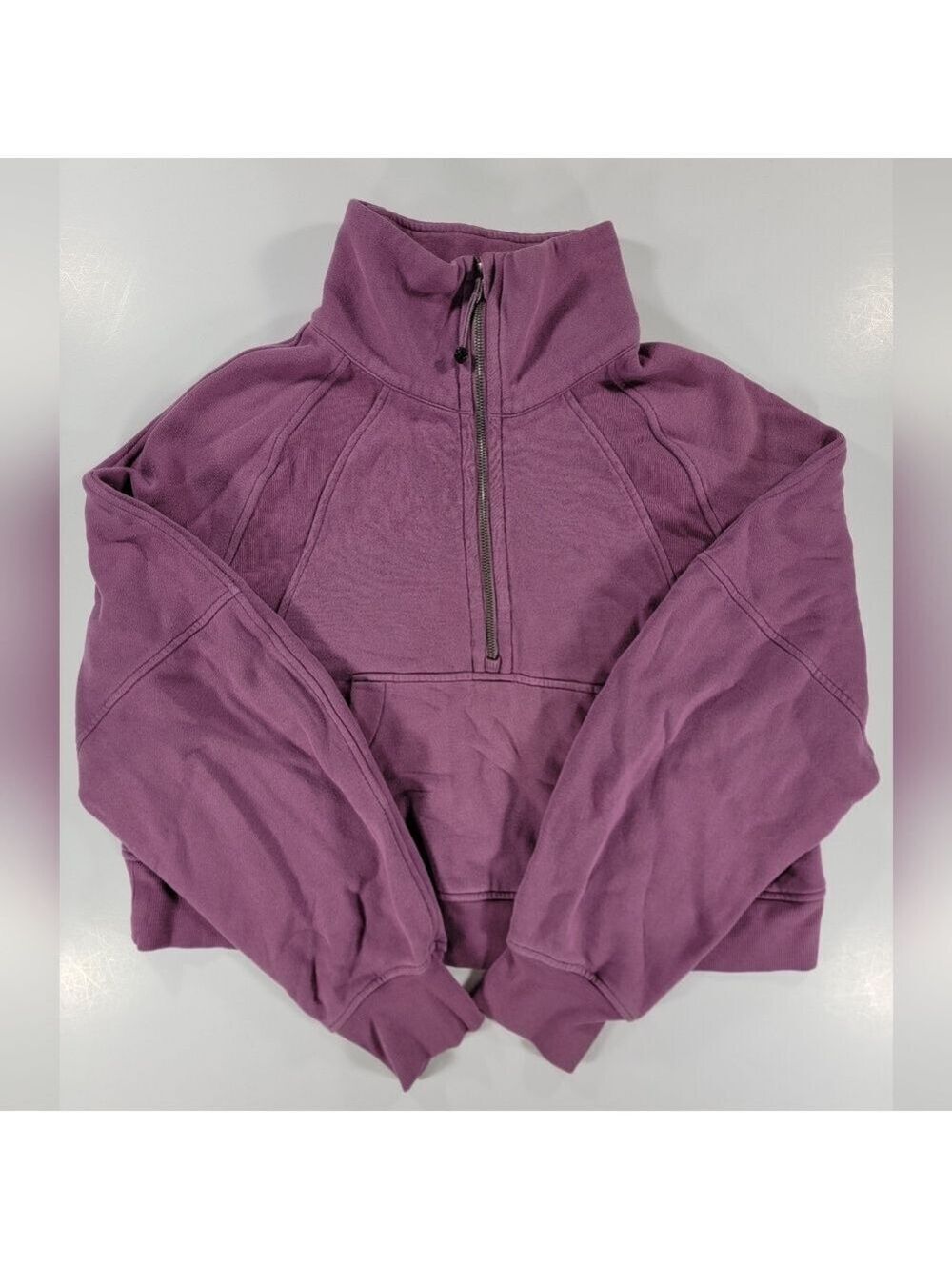 Lululemon Scuba Oversized Funnel Neck Half Zip Crop Sweatshirt Vintage Plum M/L
